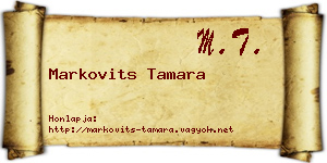 Markovits Tamara névjegykártya